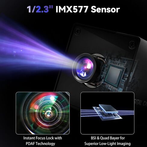 230fps USB Camera, 12MP Webcam with 90 Degree Autofocus Lens in Kuwait