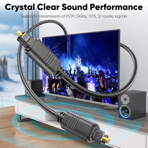 Optical Audio Cable 10ft, Digital Spdif Fiber Optic Cord Long for Soundbar in Kuwait