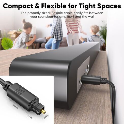 Optical Audio Cable 10ft, Digital Spdif Fiber Optic Cord Long for Soundbar in Kuwait
