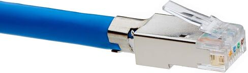 trueCABLE Cat5e RJ45 Pass Through Modular Plugs, Shielded (STP) Internal Ground Connector, UL Listed, EZ Crimp, Gold Plated 3 Prong 8P8C, 100 Pieces in Kuwait