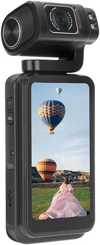 TARIO-5KW 5K Ultra HD Video Camera with 3.5 Inch Touchscreen, WiFi, Night Vision, Rotating Lens in Saudi Arabia