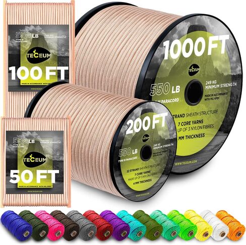 TECEUM Paracord Rope Type III 550 – Tactical MIL-SPEC – Outdoor para Cord in Kuwait