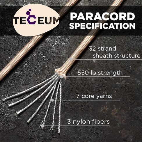 TECEUM Paracord Rope Type III 550 – Tactical MIL-SPEC – Outdoor para Cord in Kuwait