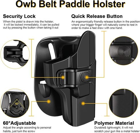 الحافظة تناسب Ruger Security 9، حافظة مجداف OWB لـ Ruger Security-9 مم مضغوط/Pro/قياسي (ليس لنماذج الليزر)، غير قابلة للتعديل 60 درجة، إطلاق سريع - اليد اليمنى in Kuwait
