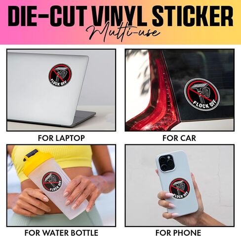 VOTANTA (3 Pcs, 3 inch) - Flock Off Sticker, Anti-Flock Camera Stickers, No Surveillance Privacy Rights Privacy Protest Decal Gifts Decoration for Laptops, Phones, Water Bottles in Kuwait