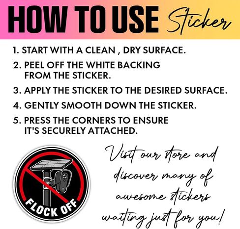 VOTANTA (3 Pcs, 3 inch) - Flock Off Sticker, Anti-Flock Camera Stickers, No Surveillance Privacy Rights Privacy Protest Decal Gifts Decoration for Laptops, Phones, Water Bottles in Kuwait