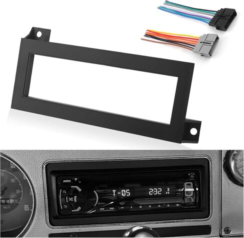 3PCS Single Din Dash Kit,Professional Car Stereo Installation Kit Compatible with Chrysler Dodge Jeep,Aftermarket Radio Dash Kits Car Accessories with Radio Harness in Saudi Arabia