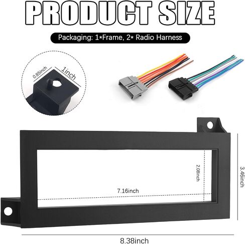 3PCS Single Din Dash Kit,Professional Car Stereo Installation Kit Compatible with Chrysler Dodge Jeep,Aftermarket Radio Dash Kits Car Accessories with Radio Harness in Saudi Arabia