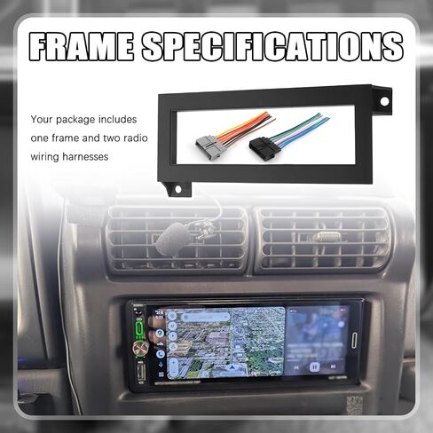 3PCS Single Din Dash Kit,Professional Car Stereo Installation Kit Compatible with Chrysler Dodge Jeep,Aftermarket Radio Dash Kits Car Accessories with Radio Harness in Saudi Arabia