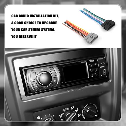 3PCS Single Din Dash Kit,Professional Car Stereo Installation Kit Compatible with Chrysler Dodge Jeep,Aftermarket Radio Dash Kits Car Accessories with Radio Harness in Saudi Arabia