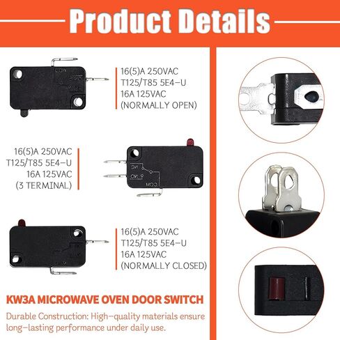 SZM-V16-FC-61 SZM-V16-FC-62 SZM-V16-FC-63 Microwave Door Switch Replacement for Whirlpool Microwave W10727360 & W10269458 & W10269460 in Saudi Arabia