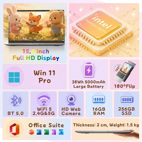 Laptop Computer Win11 Pro Office Suite for Home Student Business in Kuwait