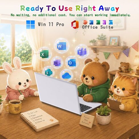 Laptop Computer Win11 Pro Office Suite for Home Student Business in Kuwait