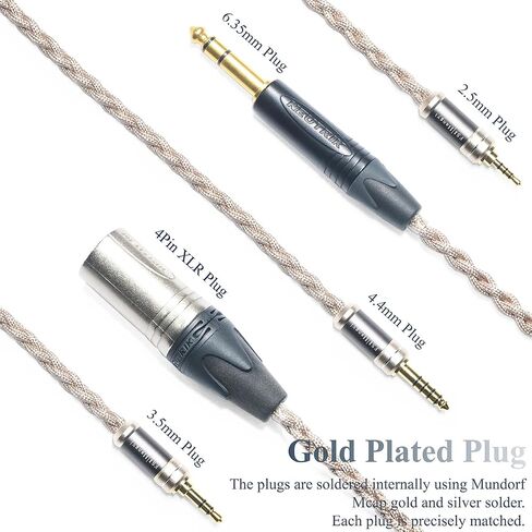 كابل سماعة رأس نحاسي كريستالي 6N فردي لـ Dan Clark Audio/MrSpeakers AEON 2 Noire ETHER C Flow AEON 2 NOIRE X ETHER 2 STEALTH EXPANSE E3 4.4 مم كابل ترقية سماعة رأس Hi-Fi متوازن (قابس 4.4 مم) in Kuwait