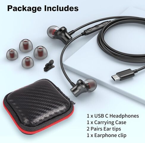 ACANDYA USB C Earbuds Wired Headphones with Microphone Volume Control Black in Saudi Arabia