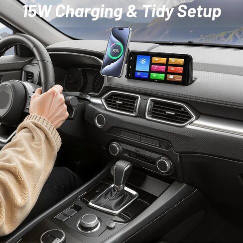 Car Phone Holder for Mazda CX5 (2021-2025, 10.25" Screen Only), MagSafe Car Mount Charger, Magnetic Phone Holder, 15W Wireless Charging, 360° & Hands Free, with Storage Box, CX-5 Interior Accessories in Saudi Arabia
