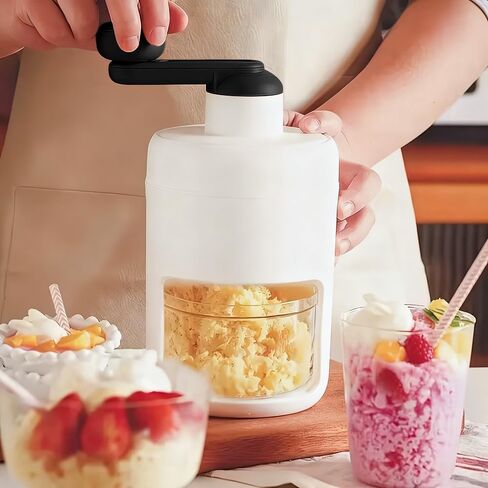 Manual Ice Shaver Hand Crank Ice Crusher, Snow Cone Machine with Ice Trays, BPA Free, Portable for Home & Camping Use in Saudi Arabia