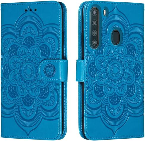 Wallet Case for Samsung Galaxy A21, Card Holder, Gray in Saudi Arabia