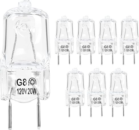 8-Pack 6912A40002J Microwave Halogen Light Bulb, 120V 50W G8 Halogen Lamp Compatible with LG Kenmore LMV2031ST LMV2031BD 83543, Replacement for 2025028 AH3610037 EA3610037 PS3610037 in Saudi Arabia