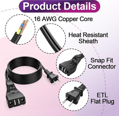 Deep Fryer Cord Compatible with Hamilton Beach & Masterbuilt, 125V/15A in Saudi Arabia