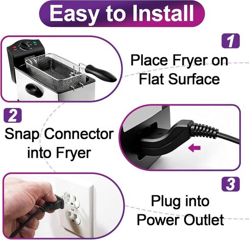 Deep Fryer Cord Compatible with Hamilton Beach & Masterbuilt, 125V/15A in Saudi Arabia