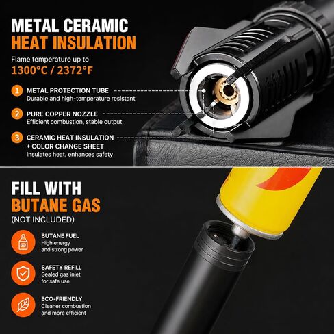 Extendable Torch Lighter, Retractable Length (16.9"-41"), Refillable & Adjustable Windproof Flame with Safety Lock, Long Lighter for Grill, Camping, Candle, Fireplace(Without Butane) in Saudi Arabia