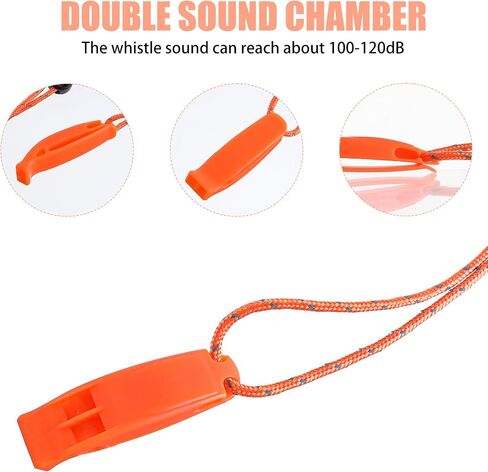 6 Pcs Whistle for Boat, Loud Emergency Safety Whistle with Reflective Lanyard, High Decibel Survival Whistle for Hiking, Fishing, and Outdoor Emergency in Saudi Arabia