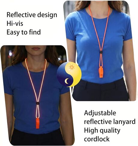 6 Pcs Whistle for Boat, Loud Emergency Safety Whistle with Reflective Lanyard, High Decibel Survival Whistle for Hiking, Fishing, and Outdoor Emergency in Saudi Arabia