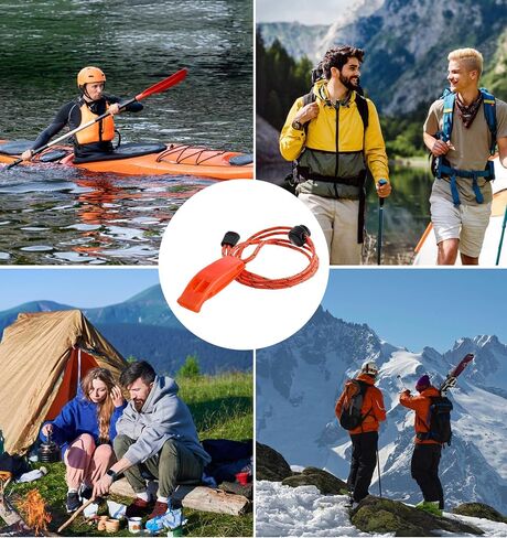 6 Pcs Whistle for Boat, Loud Emergency Safety Whistle with Reflective Lanyard, High Decibel Survival Whistle for Hiking, Fishing, and Outdoor Emergency in Saudi Arabia