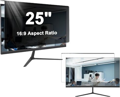 Hanging Computer Privacy Screen for 25 inch Monitor, Removable Blue Light Filter & Anti-Glare Shield, Privacy Screen Protector for Widescreen Desktop Displays (16:9), for Open Offices in Saudi Arabia