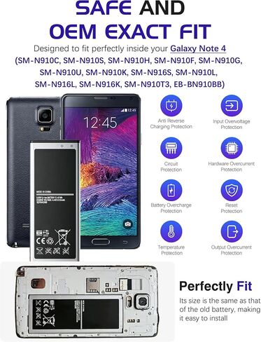 Galaxy Note 4 Replacement Battery,3220mAh EB-BN910BBE in Kuwait