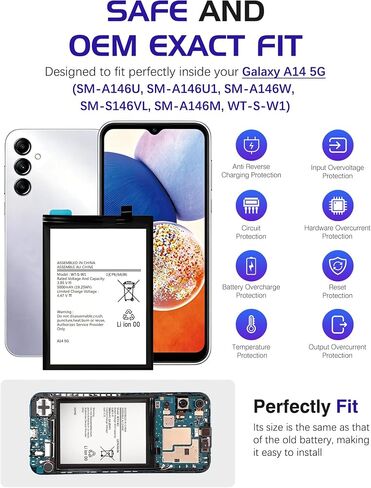 Galaxy A14 5G Replacement Battery,5000mAh WT-S-W1 in Kuwait