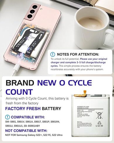 Galaxy S22 Replacement Battery,3700mAh EB-BS901ABY in Kuwait