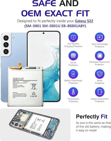 Galaxy S22 Replacement Battery,3700mAh EB-BS901ABY in Kuwait