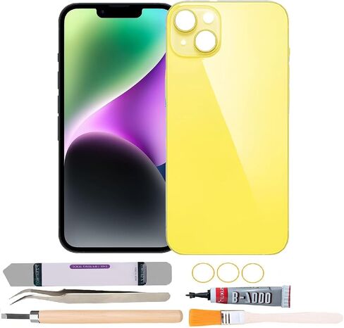 Back Rear Glass Cover Replacement Compatible with iPhone 14 6.1 inches with Repair Tool Kits (White) in Saudi Arabia