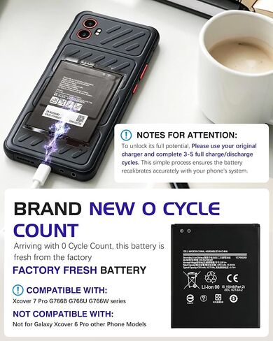 Galaxy Xcover 7 Pro Replacement Battery,4350mAh EB-BG766GBY in Kuwait