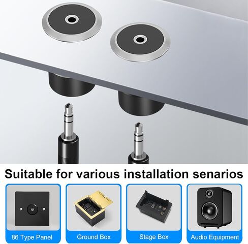 Danfetsoy 3.5mm TRS Stereo Panel Mount Jack Connector, 1/8 inch TRS Female to Female Socket Bulkhead Stereo Connector for Audio, Amplifier, Speaker, Car Audio Extension, 1PCS in Saudi Arabia