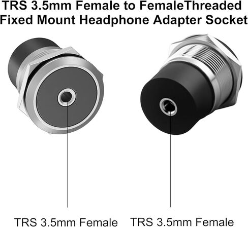 Danfetsoy 3.5mm TRS Stereo Panel Mount Jack Connector, 1/8 inch TRS Female to Female Socket Bulkhead Stereo Connector for Audio, Amplifier, Speaker, Car Audio Extension, 1PCS in Saudi Arabia