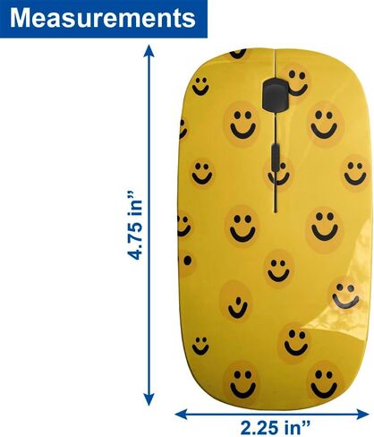 Planetar Smiley Faces Bright Pattern, USB Optical Wireless Mouse, Ergonomic Slim Desktop Laptop Mice for Kids in Saudi Arabia