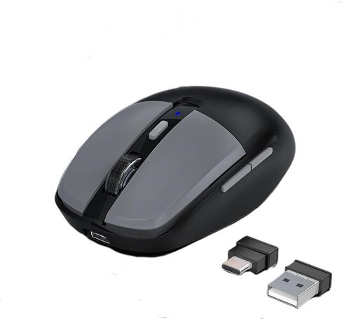 Wireless Mouse 2Modes Type-C/USB 2.4G Bluetooth Ergonomic RGB Silent Magnetic Cover Rechargeable Adjustable DPI Compatible with MacBook Air/Pro, Windows Laptops, PC, Tablets & Smartphones (Black) in Saudi Arabia