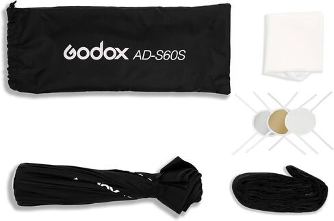 Godox Flash AD-S60S Softbox for AD300Pro Flash, Compact Light Modifier for Soft Even Illumination, Smooth Light Transitions for Portrait and Product Photography, Studio and On-Location Use in Kuwait