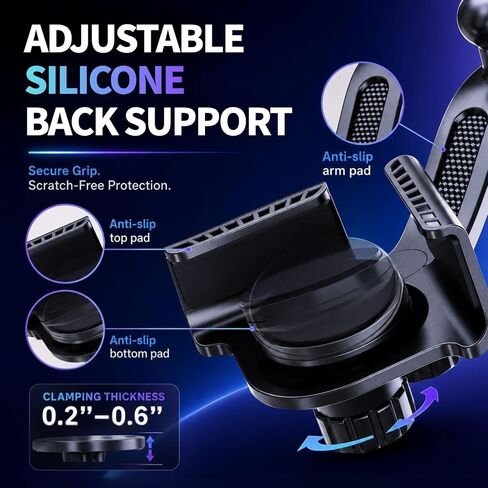 YUHENG Screen Clamp Phone Mount, Adjustable Monitor Back Phone Holder in Saudi Arabia