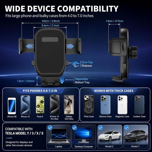 YUHENG Screen Clamp Phone Mount, Adjustable Monitor Back Phone Holder in Saudi Arabia