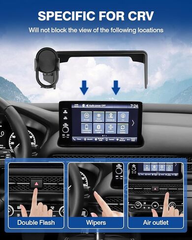 Autorder Custom Fit for Car Phone Holder Honda HRV HR-V/CRV CR-V 2023-2025 2026 Accessories Phone Mount 7/9-Inch Screen Cell Phone Automobile Cradles Hands-Free 360 Degree Rotation in Kuwait