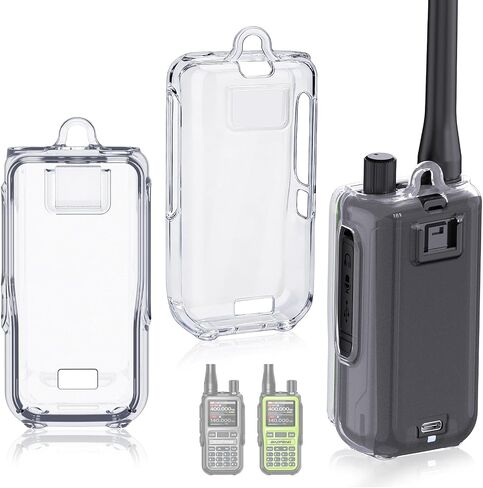 UV-5R MINI Clear Case Walkie Talkie Protective Cover Soft Silicone Case Pouch Balck Compatible with UV-5R/UV-5G MINI Two Way Radio Protective Case (2Pack) in Saudi Arabia