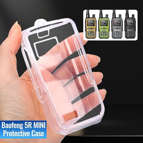 UV-5R MINI Clear Case Walkie Talkie Protective Cover Soft Silicone Case Pouch Balck Compatible with UV-5R/UV-5G MINI Two Way Radio Protective Case (2Pack) in Saudi Arabia