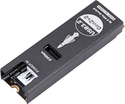 Karlak NVMe to USB TypeE Internal Connector HighSpeed 20Gbps Adapter for Large File Transfers in Compact PC Systems, Aluminum Alloy, 1 Unit in Saudi Arabia