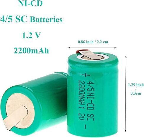 Ni-Cd Rechageble Batteries, 1.2V 2200 mAh 4/5Sub C Battery in Kuwait