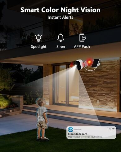 10.2“ Monitor Solar Battery Wireless Security Camera System, 64GB Storage in Saudi Arabia