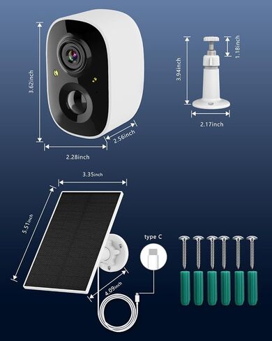 10.2“ Monitor Solar Battery Wireless Security Camera System, 64GB Storage in Saudi Arabia